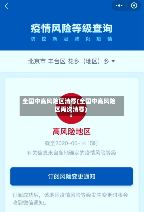 全国中高风险区清零(全国中高风险区再次清零)