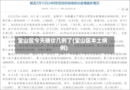 宝山区今天确诊几例了(宝山区本土病例)-第2张图片