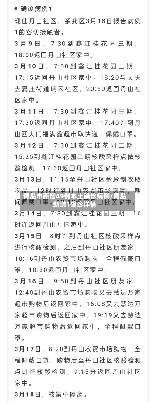 青岛市新增49例本土确诊病例/青岛新增1确诊详情